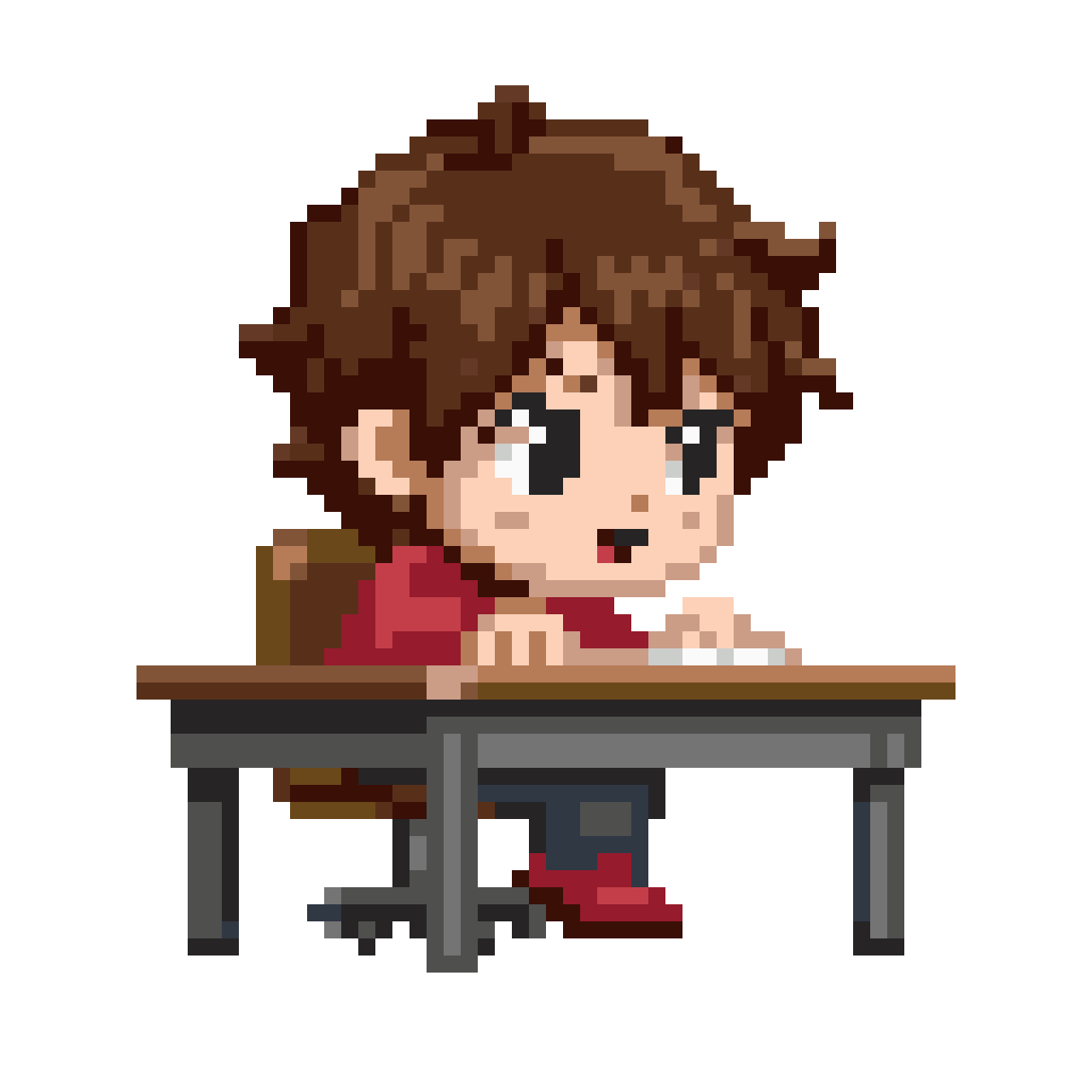 Kids Sitting Behind a Desk pixel art