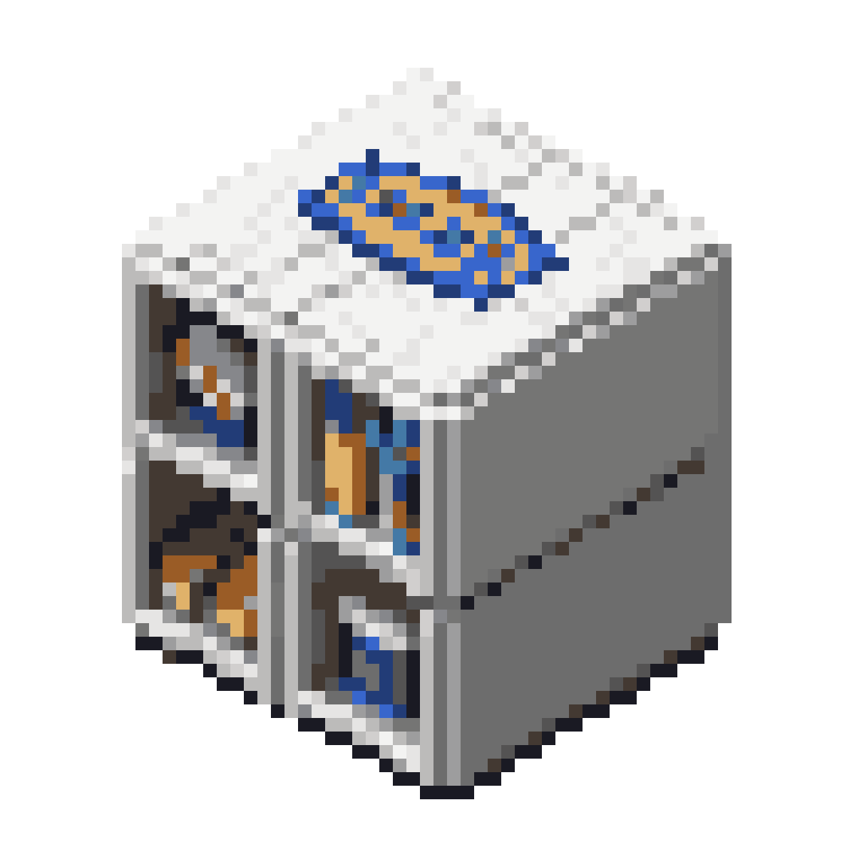 white ikea cube furniture in pokemon style pixel art