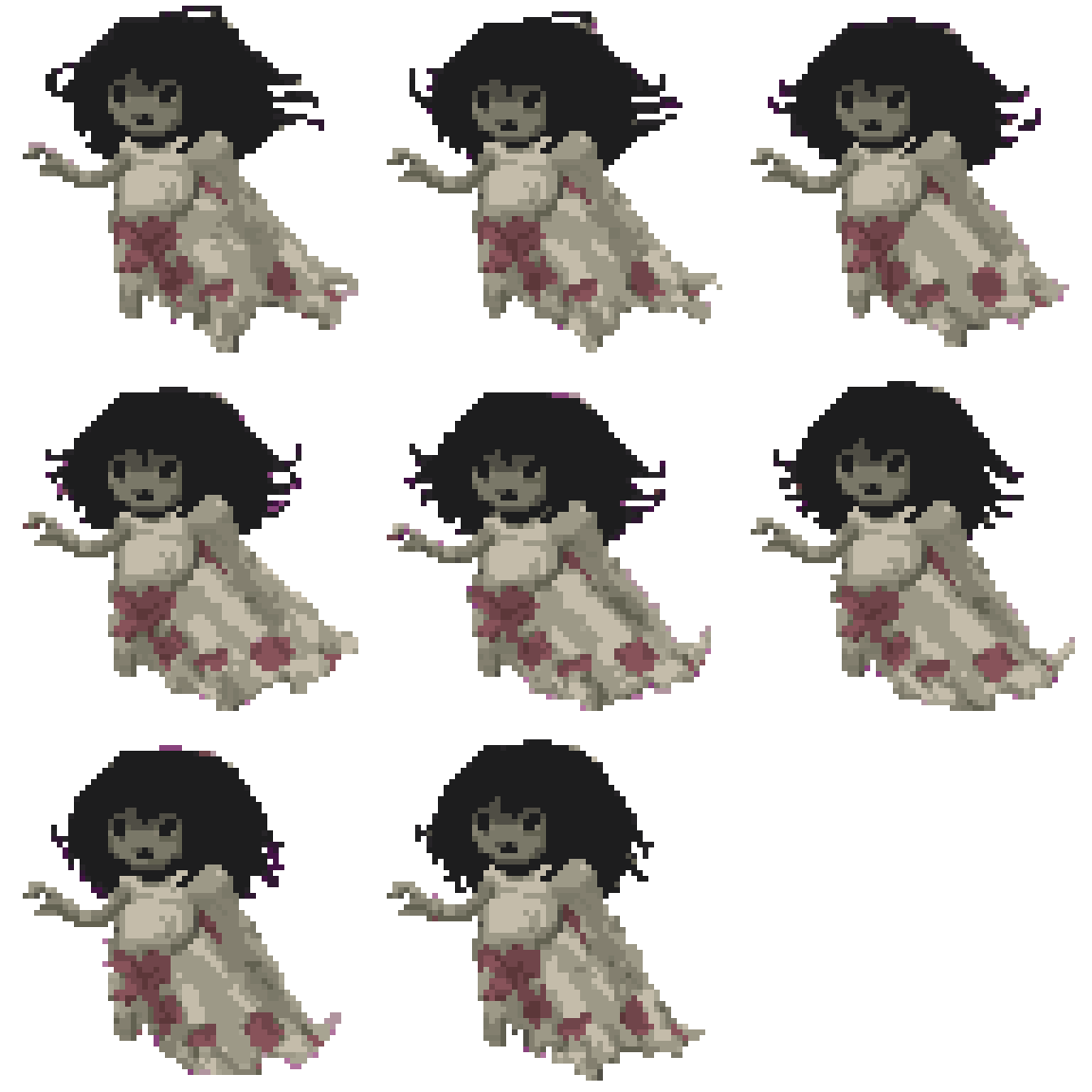 Ghostly Child Spirit Idle pixel art