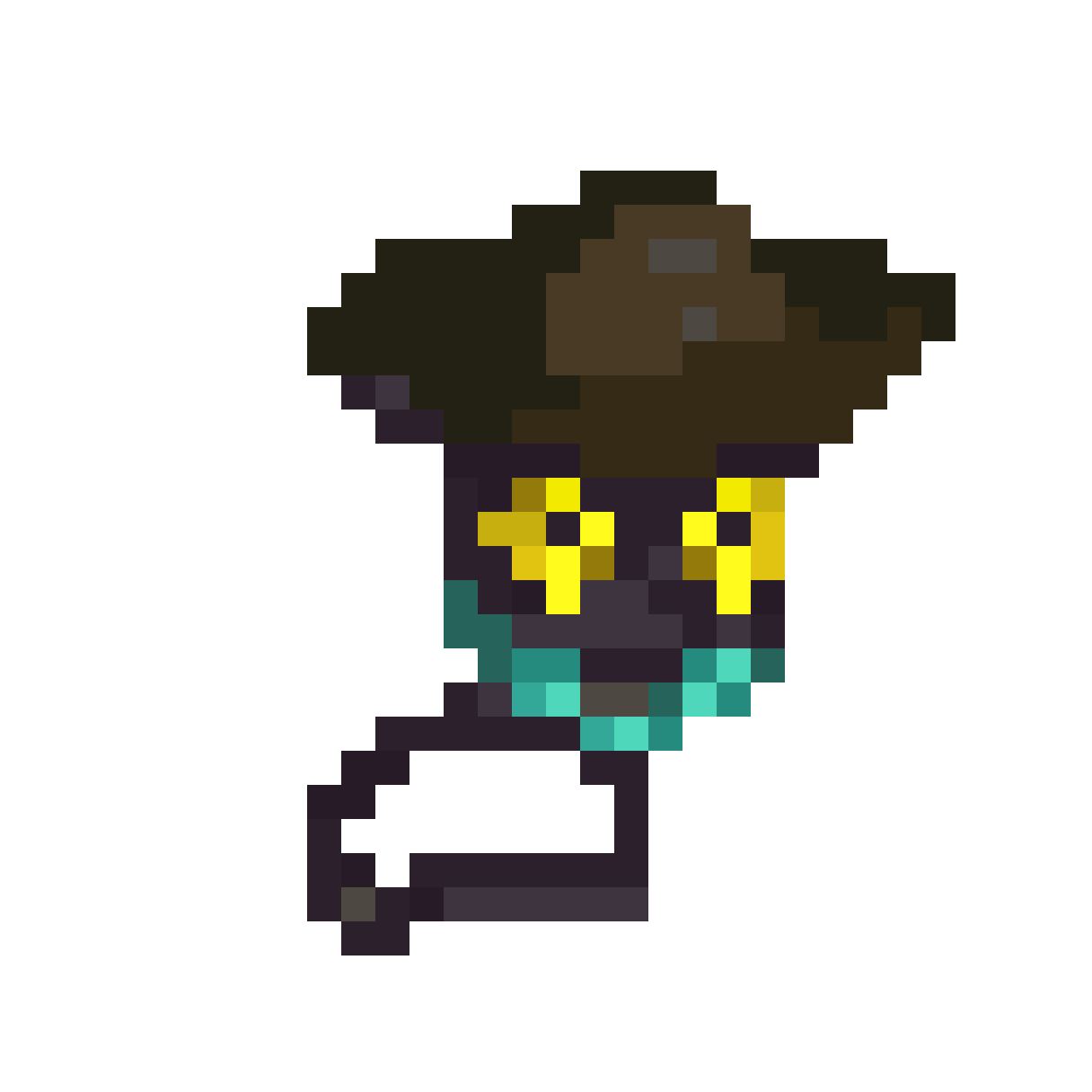 Adventurous Frog with Tools pixel art