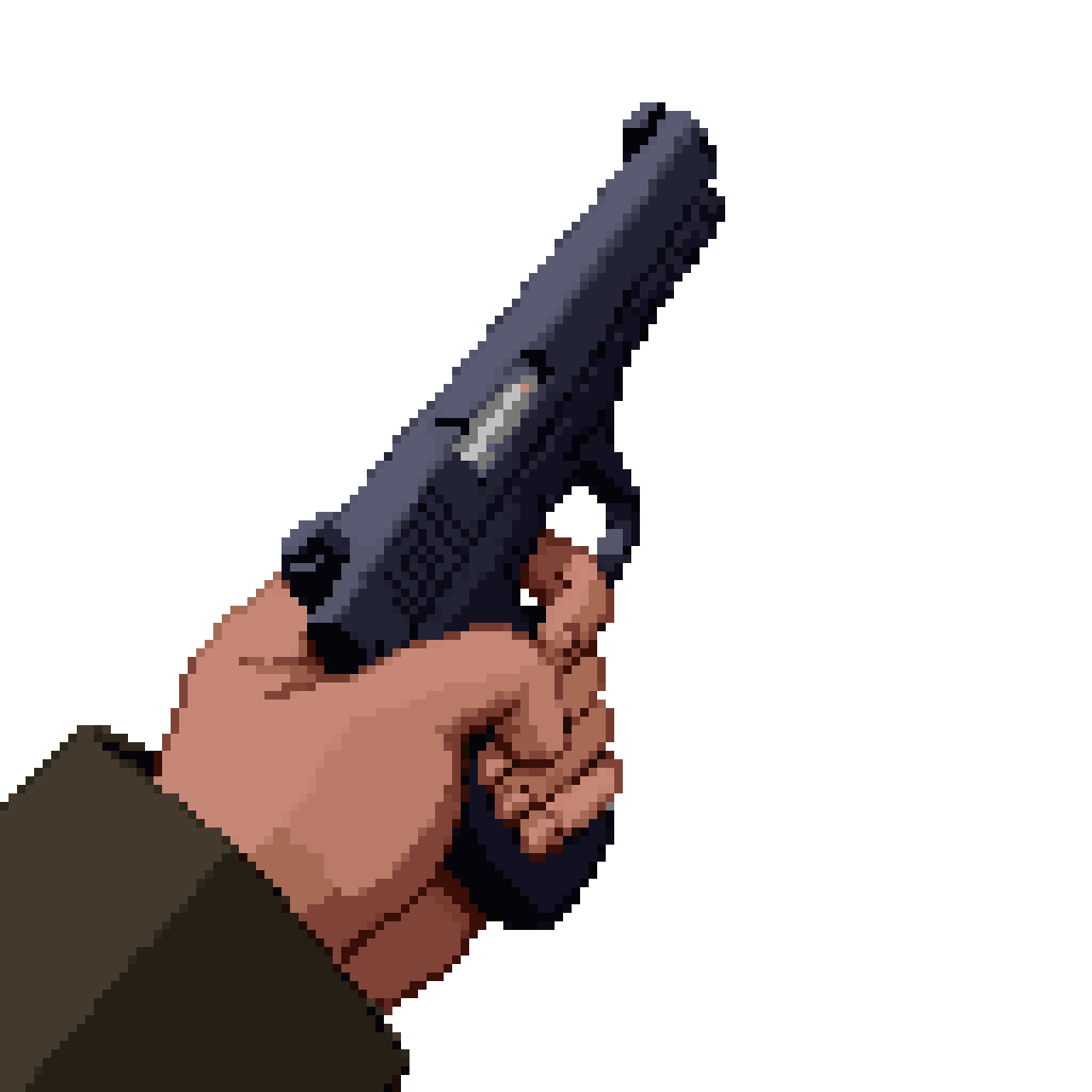 First Person View Holding Pistol pixel art