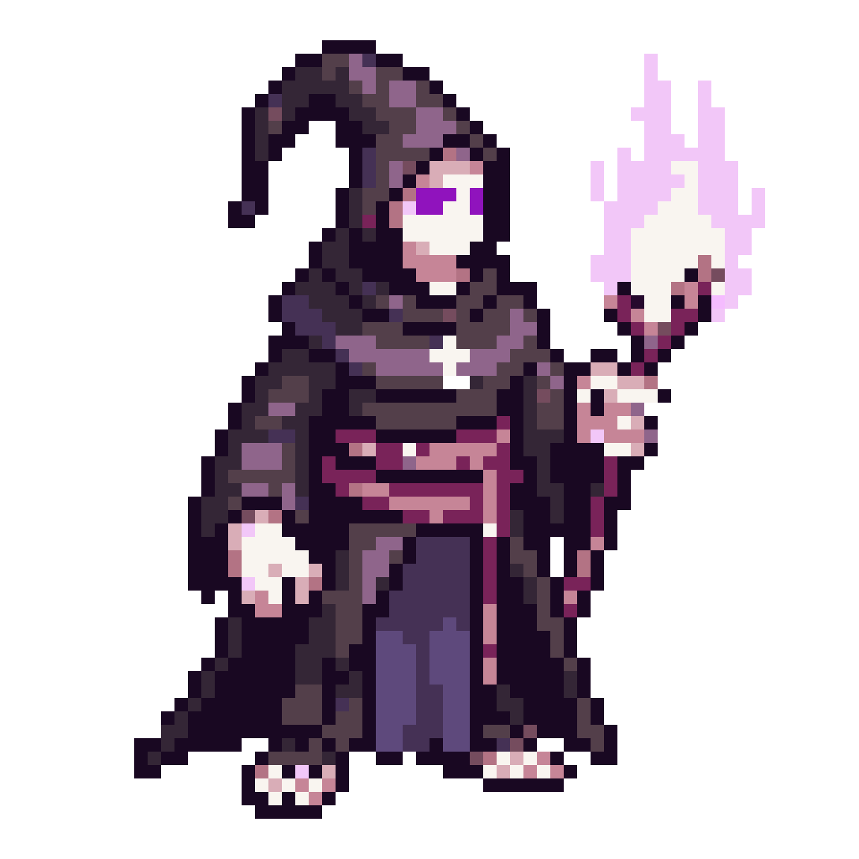 Dark Fantasy Necromancer Wizard pixel art