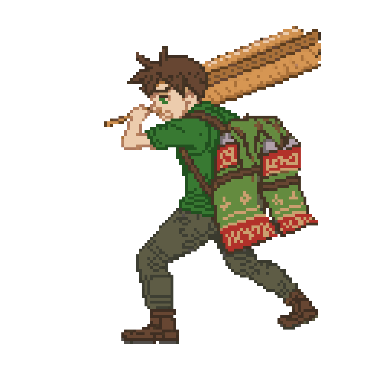 character walking with rotation pixel art