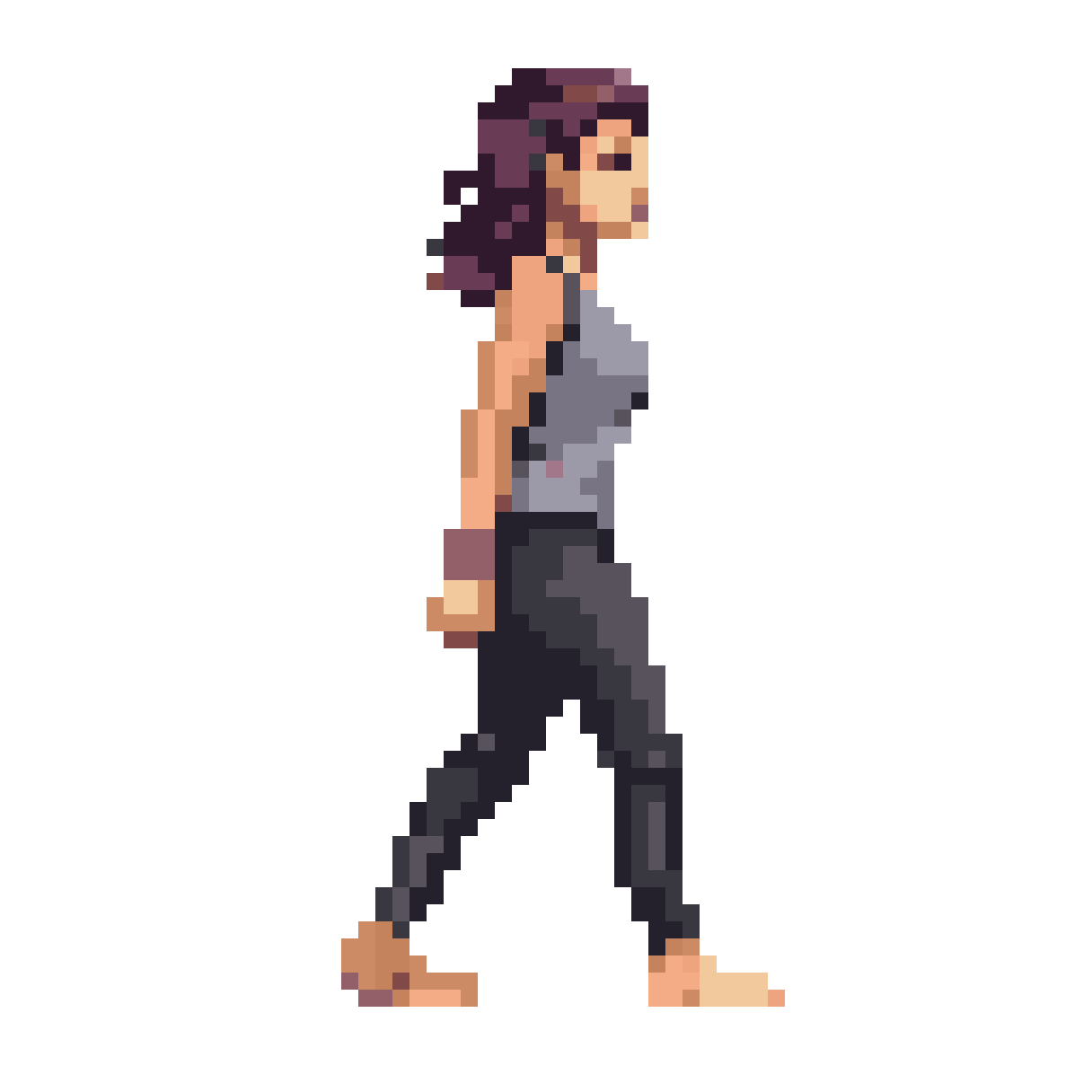 a woman walking pixel art