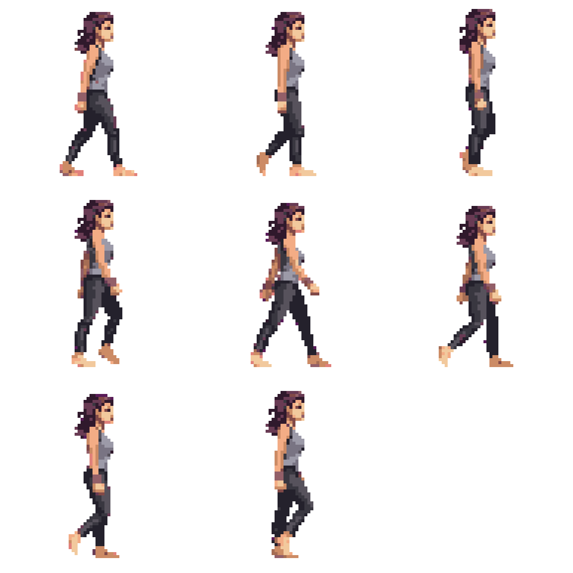 a woman walking Walking pixel art