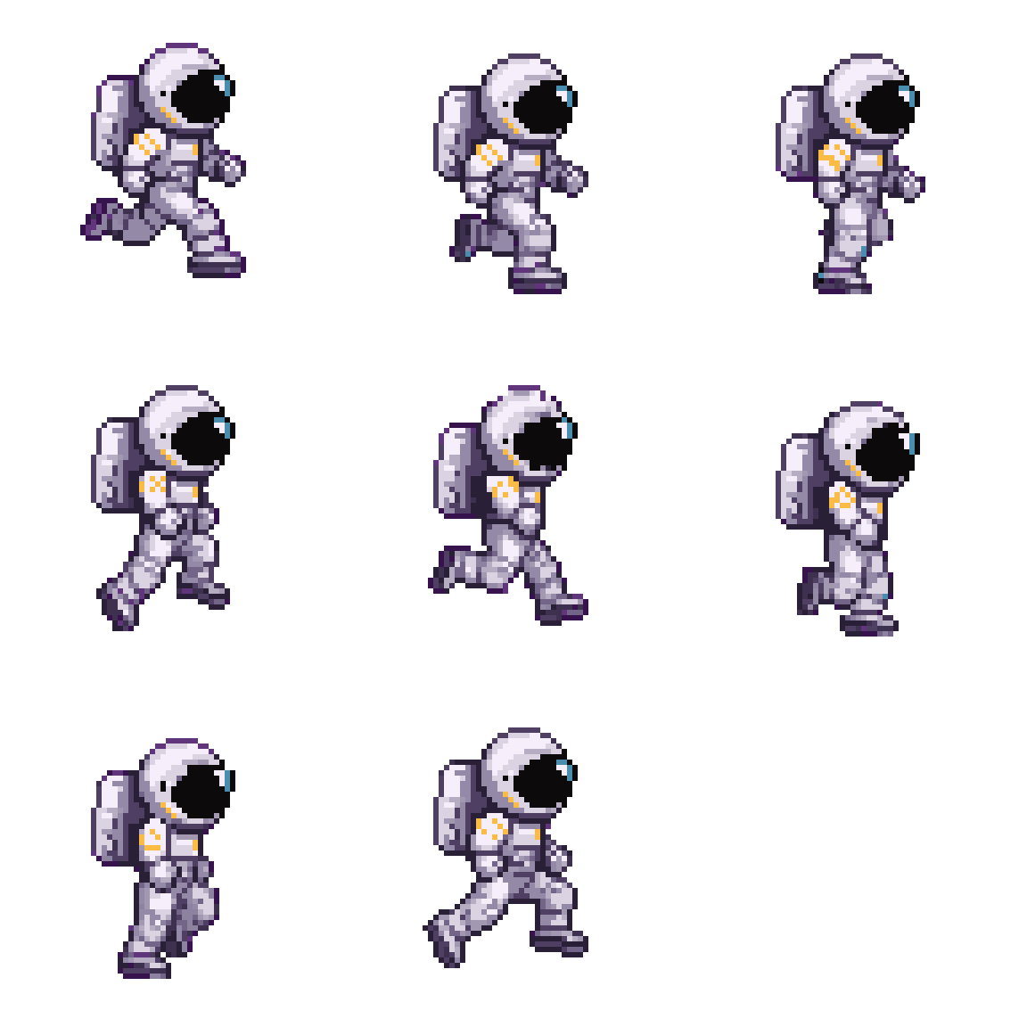 Astronaut Character Hurt pixel art