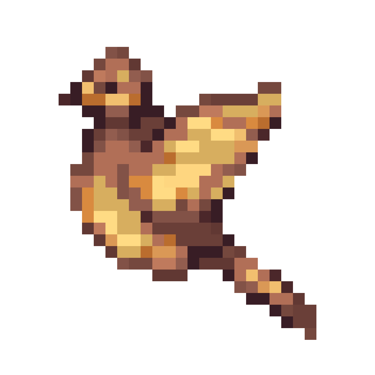 top-down view pixel art hornero bird pixel art
