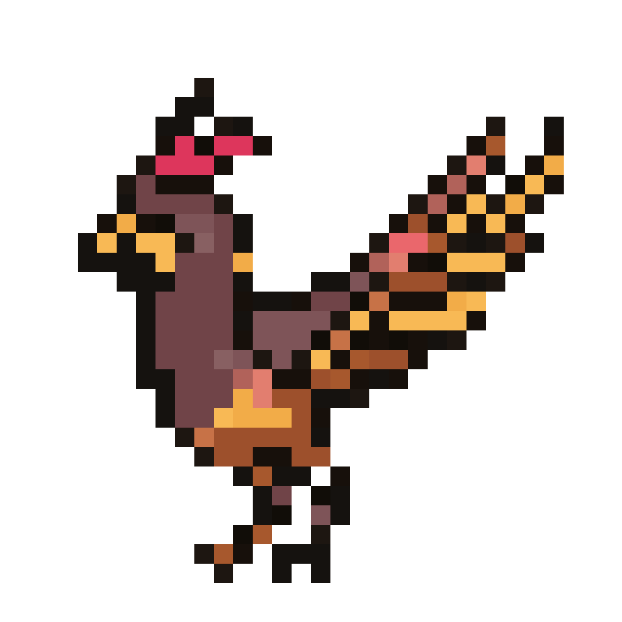 top-down view pixel art hornero bird pixel art