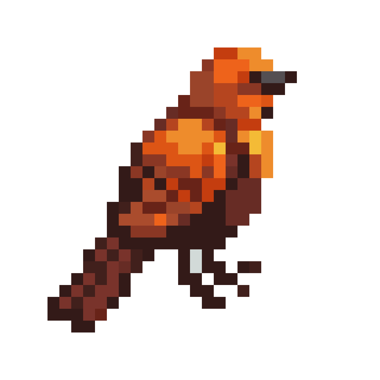 top-down view pixel art hornero bird pixel art