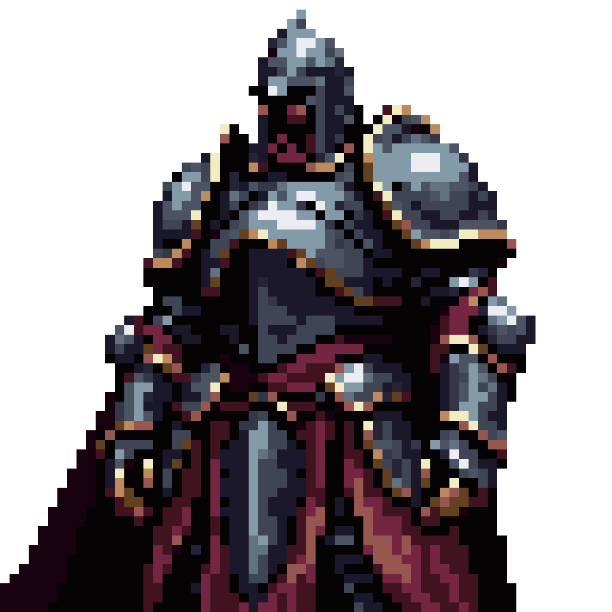 dark fantasy armored knight portrait pixel art