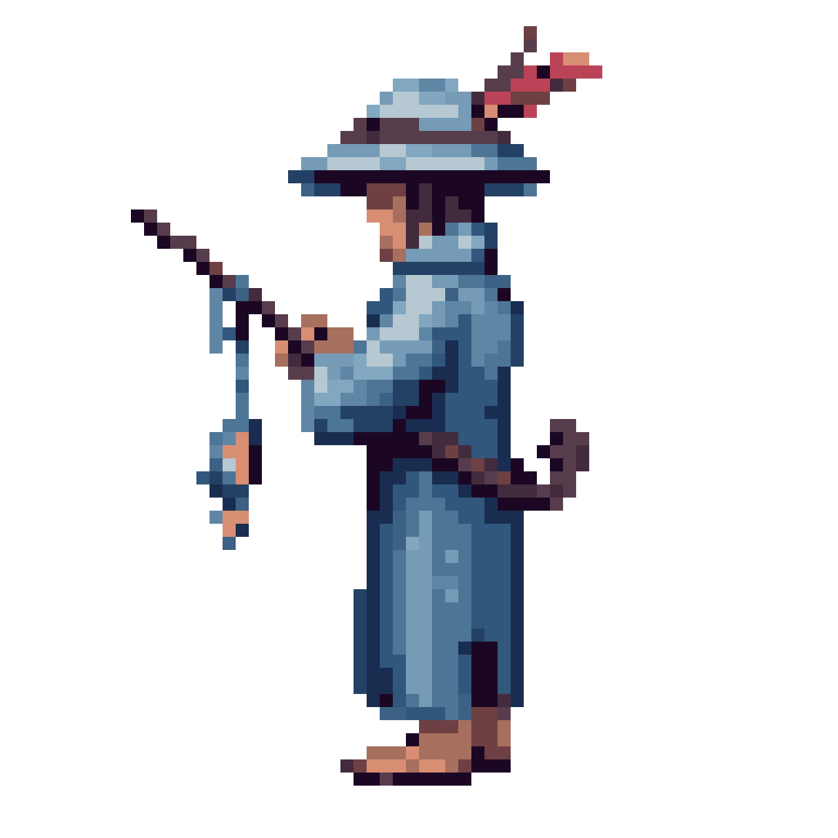 Master Sky Fisherman in Blue Robe pixel art
