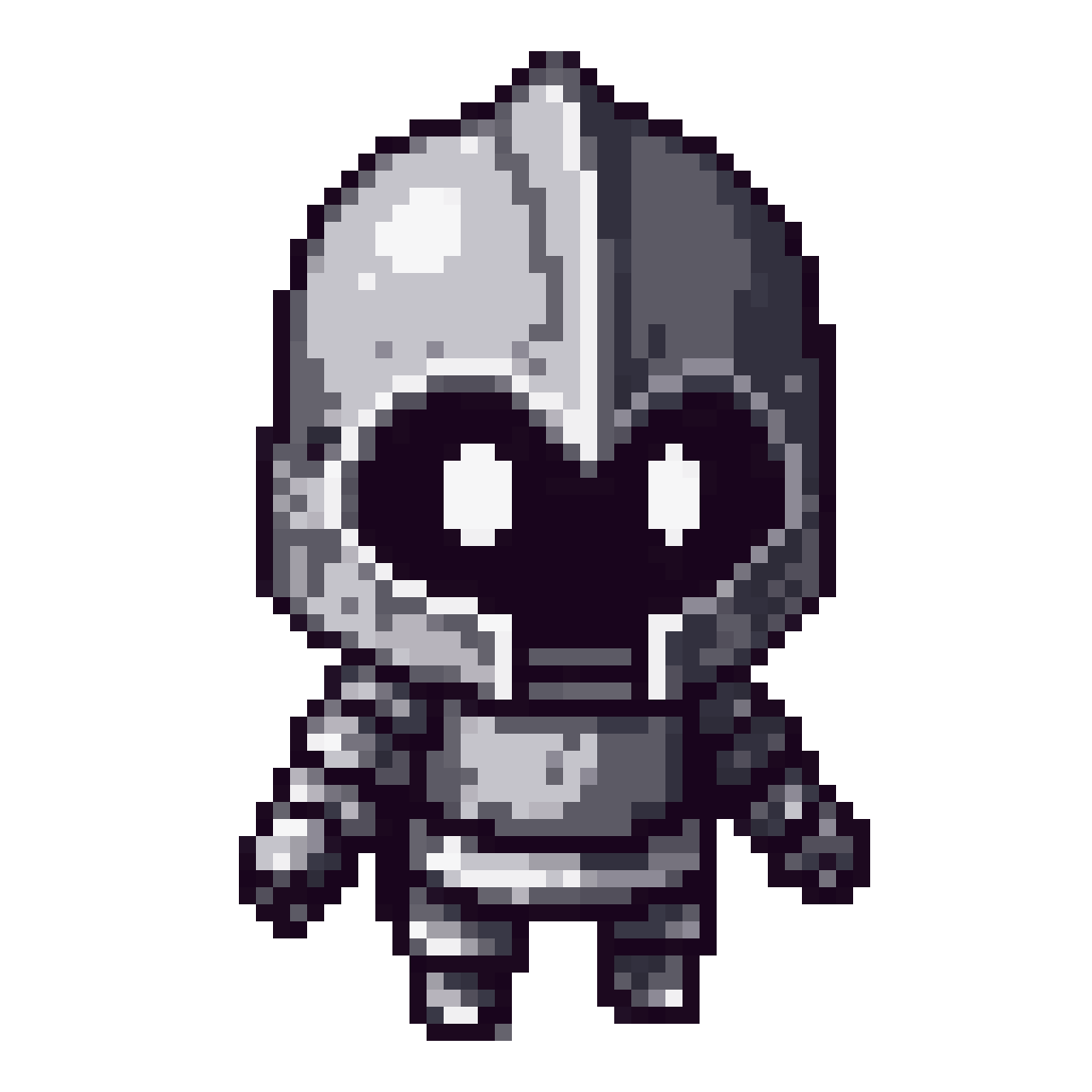 cute small knight with big helmet pixel art