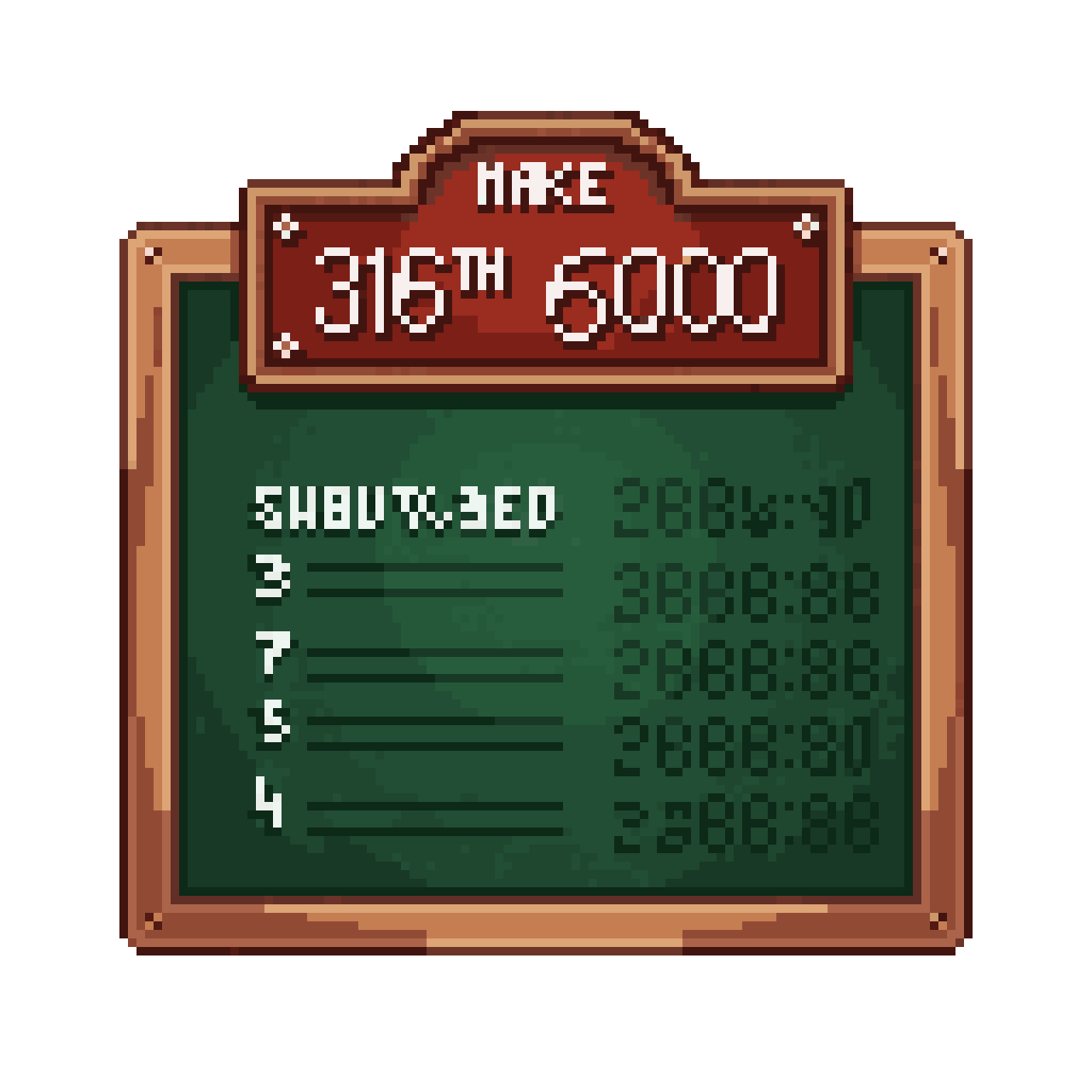 Score Board with Beebzly.com pixel art