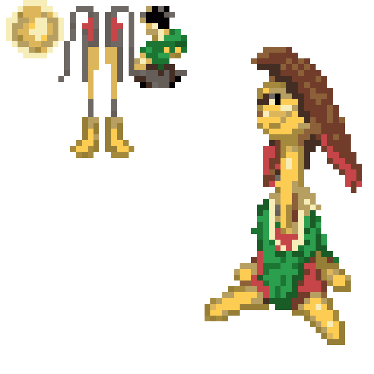 character looking back pixel art