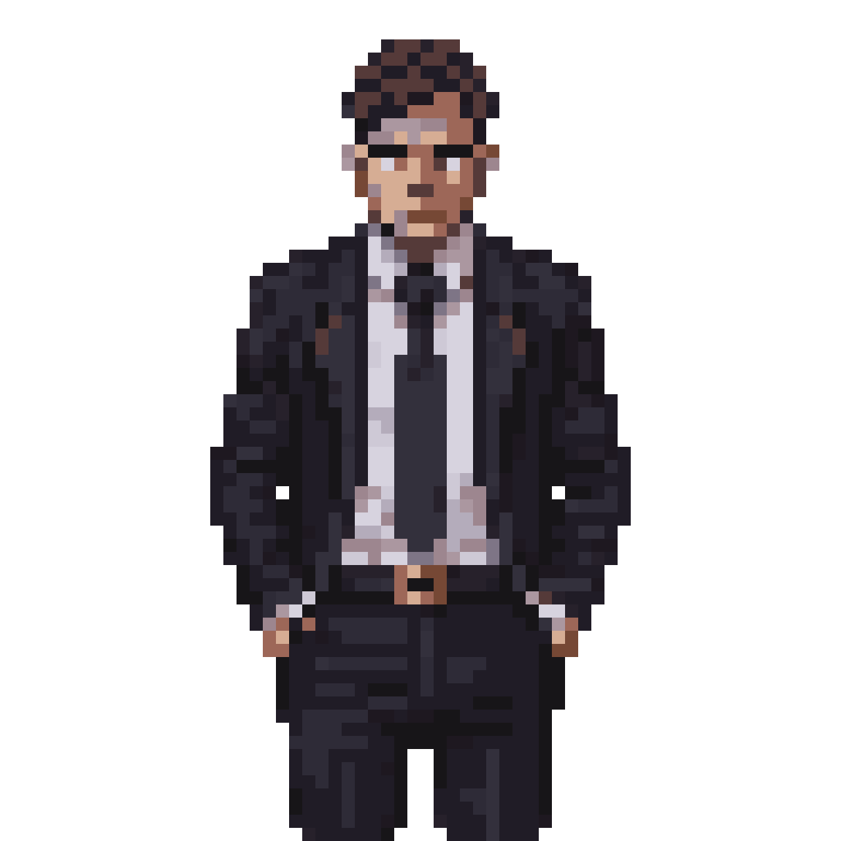 Character in a Suit for Top Down Game pixel art