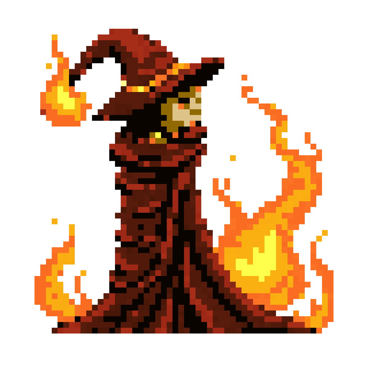 fire wizard pixel art