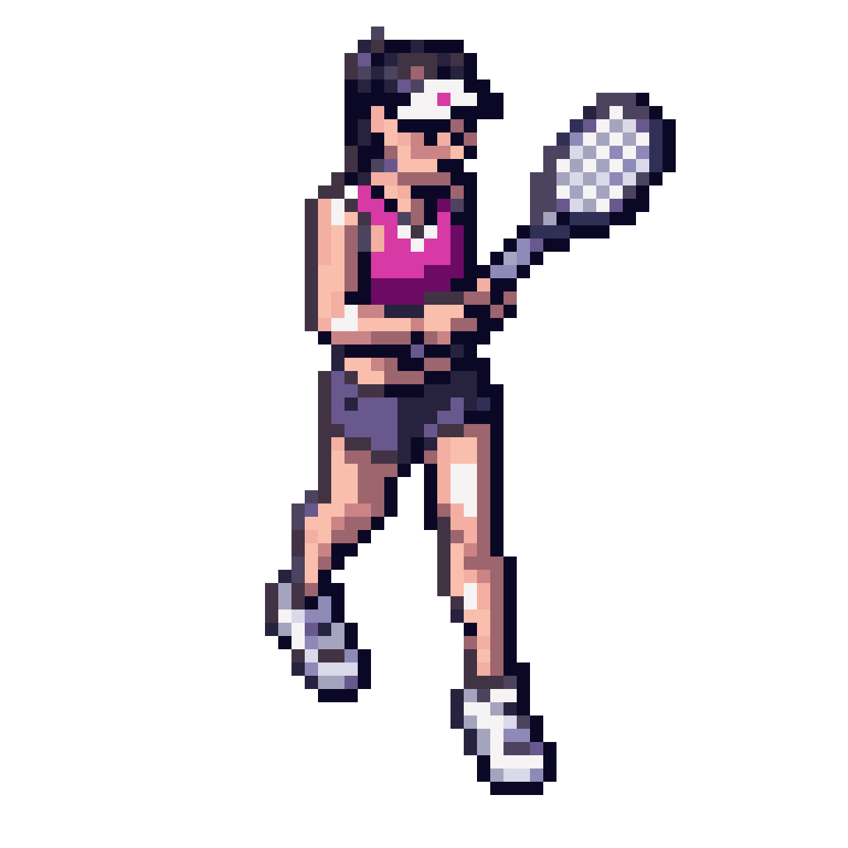 tennis player, gameboy color style pixel art