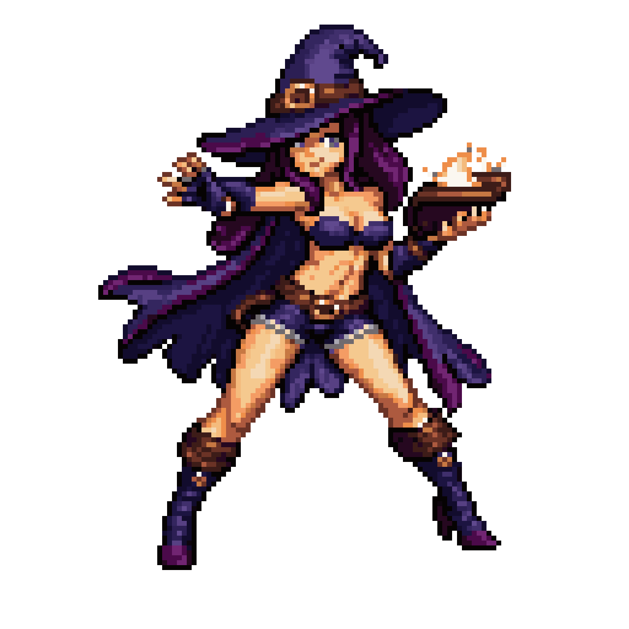 Evil Witch Game Character Sprite pixel art