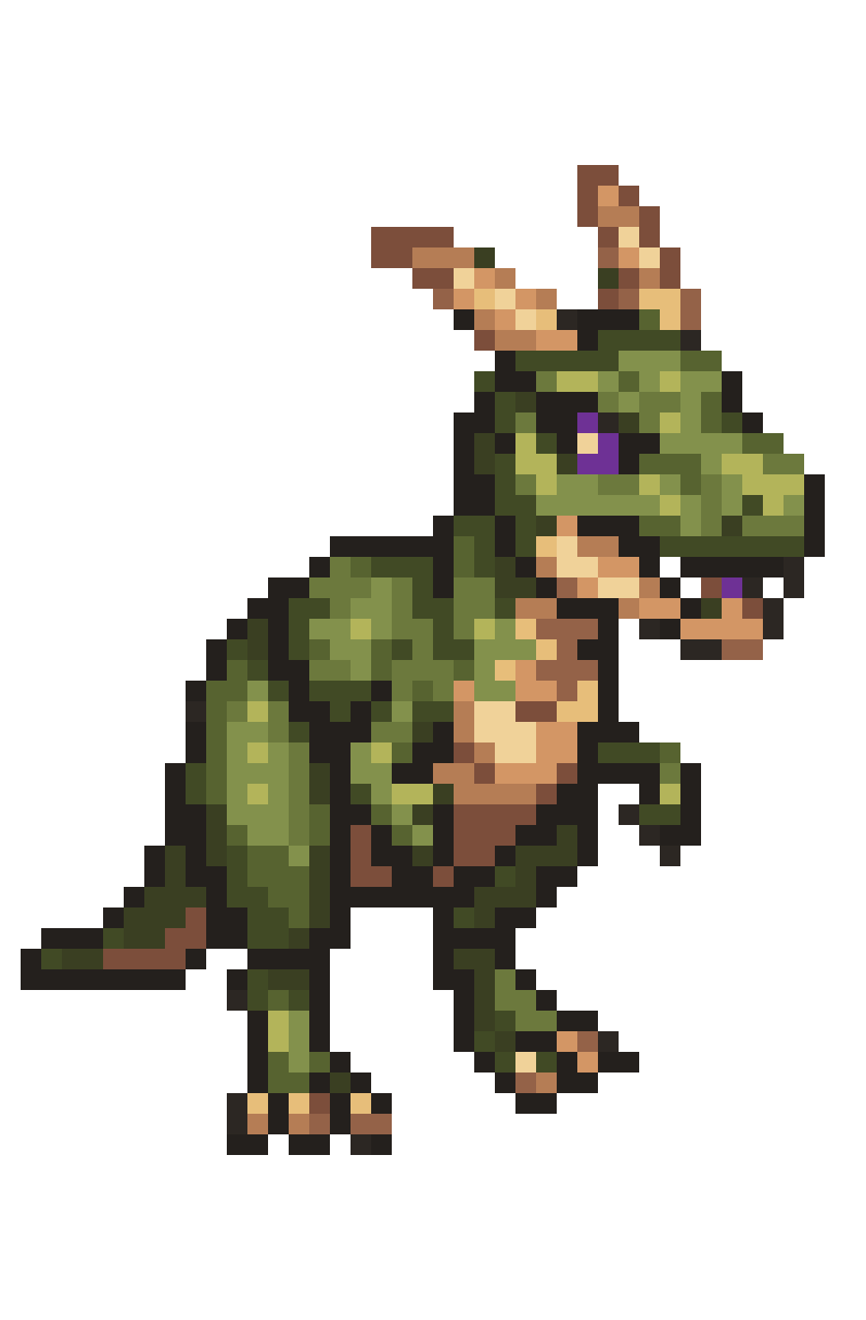 Carnosaurus Dinosaur with Horns pixel art