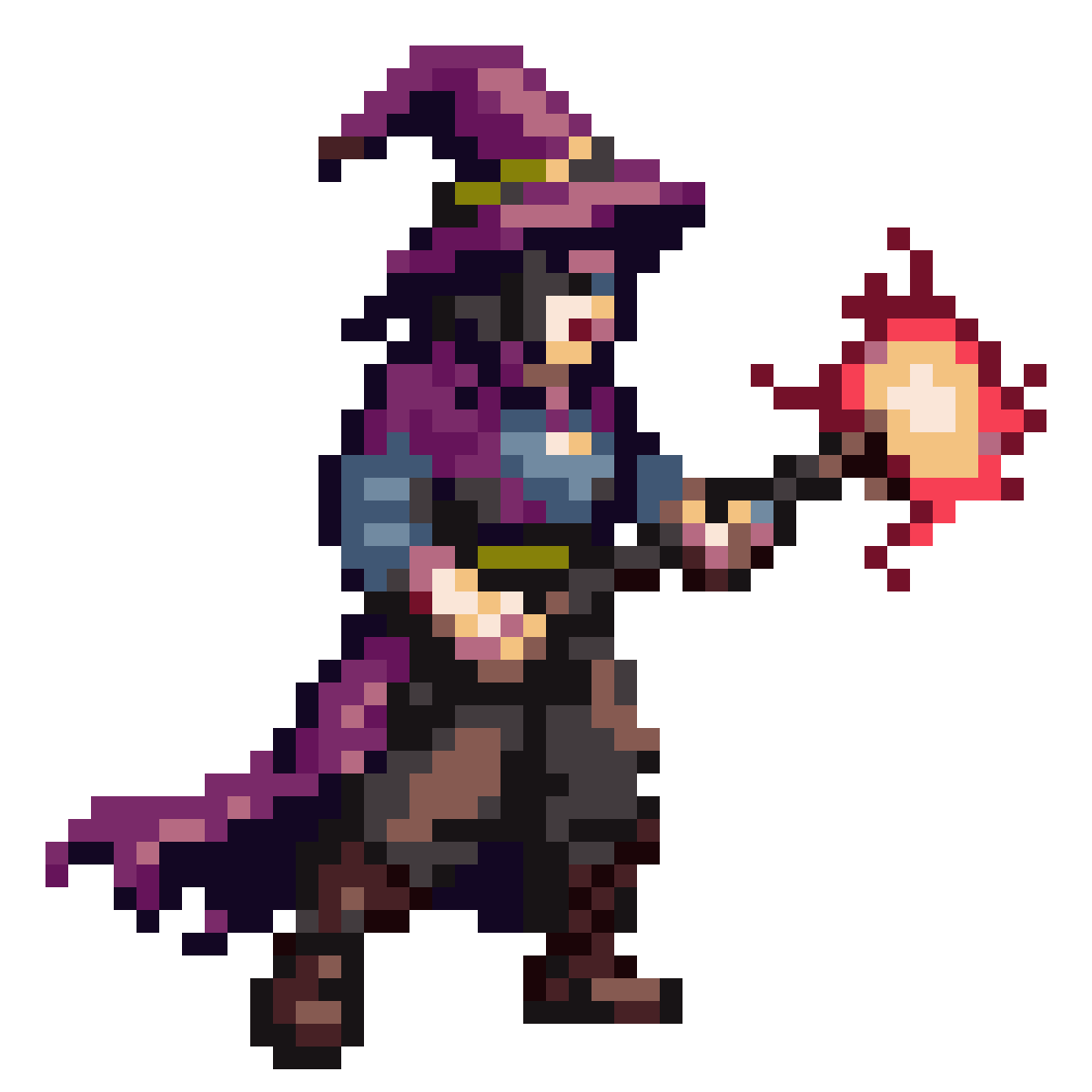 Dimensional Mage with Soul Bolt pixel art