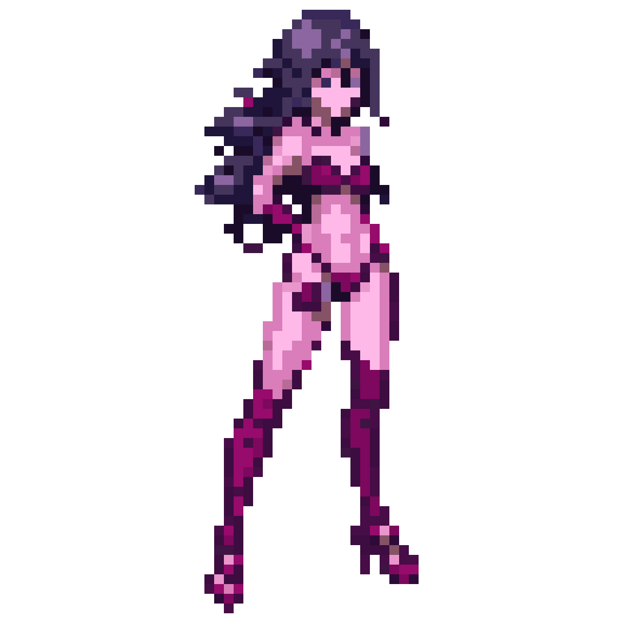 Demon Woman with Pink Skin pixel art
