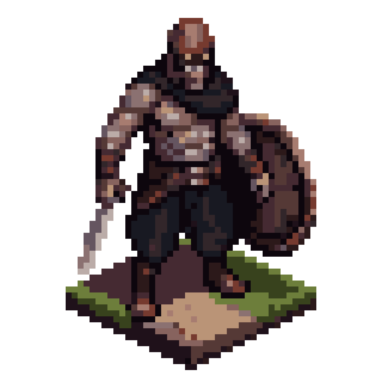 Skinny Grey Skin Guy with Knife pixel art