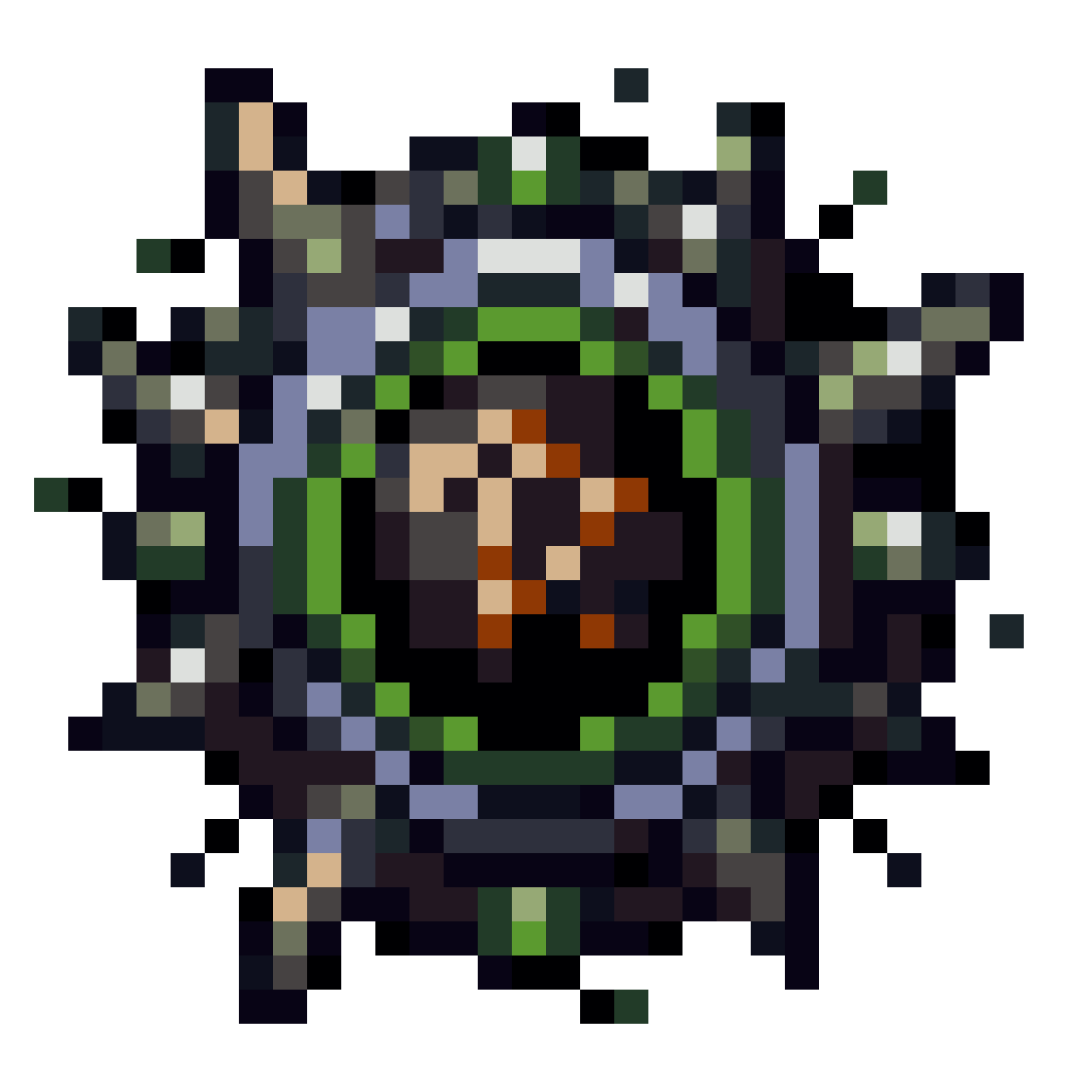 octagonal runic gemstone in steel bezel pixel art