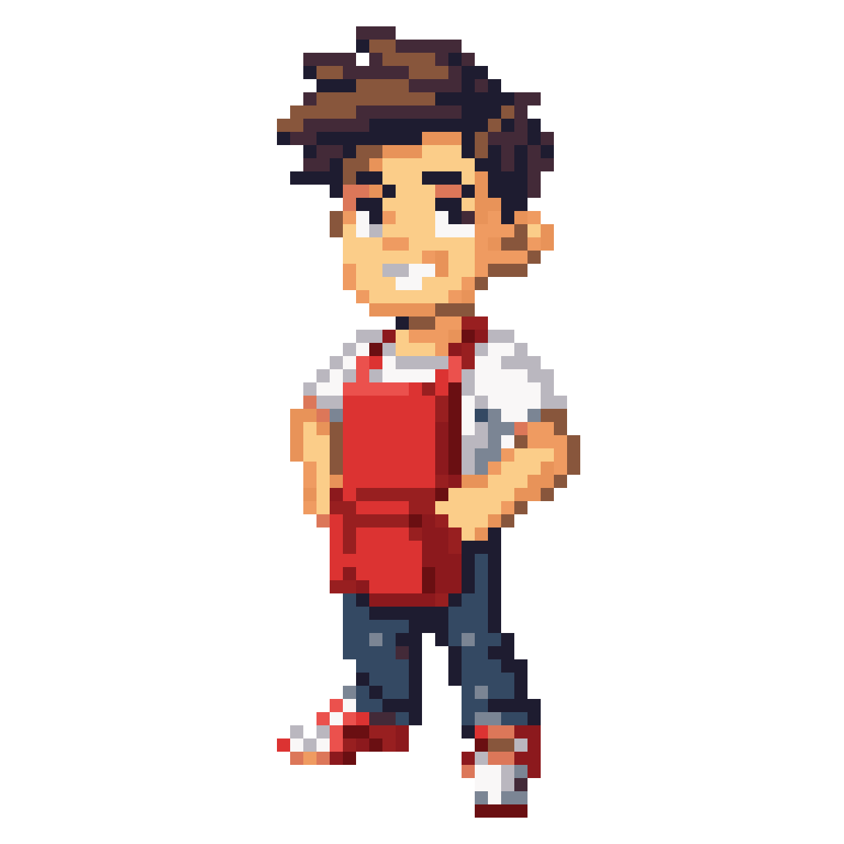 Peruvian street food chef character pixel art
