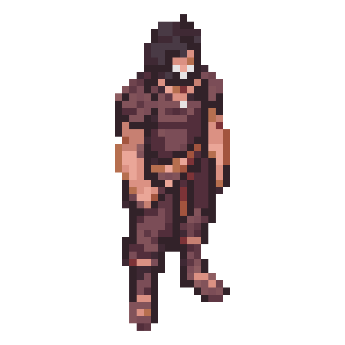 pixel art male warrior in tunic pixel art