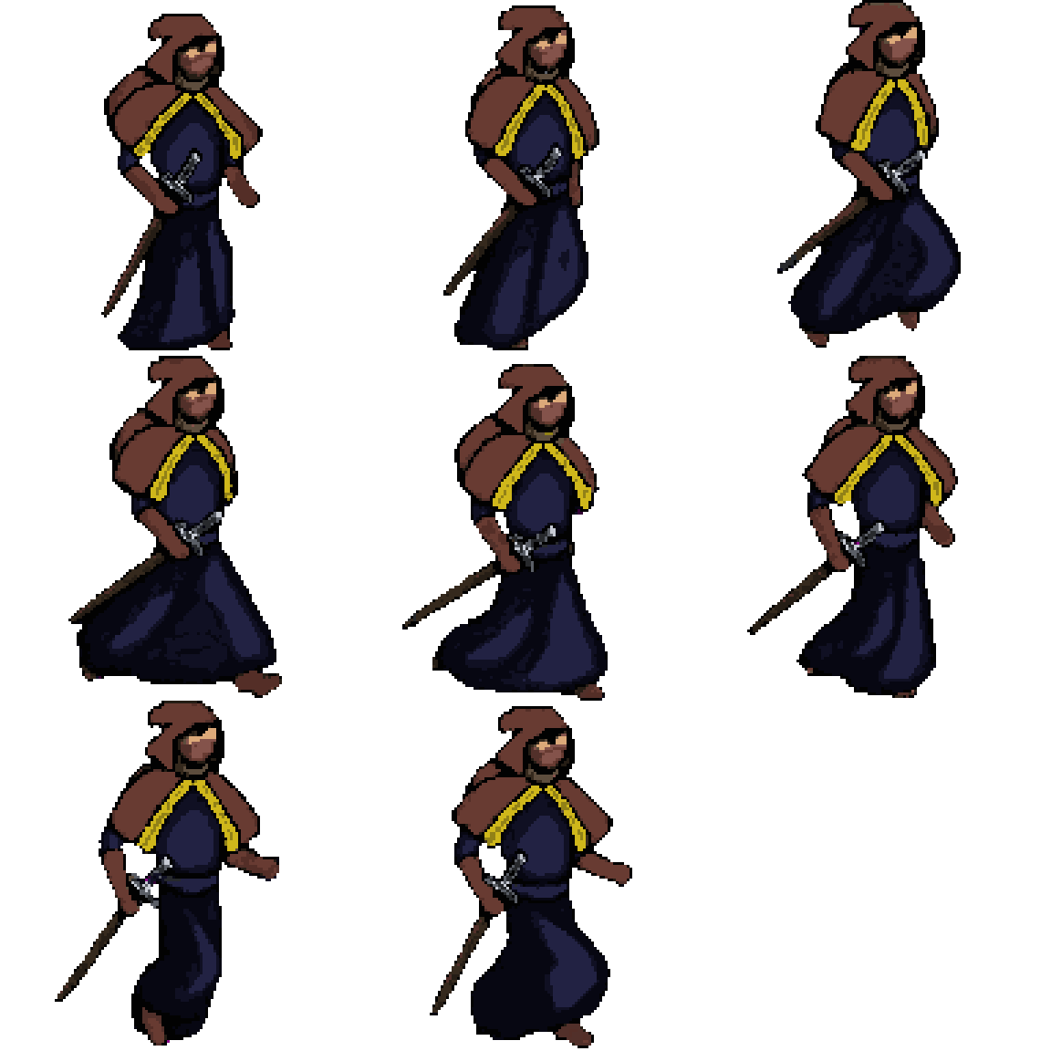 Rogue Character Running pixel art
