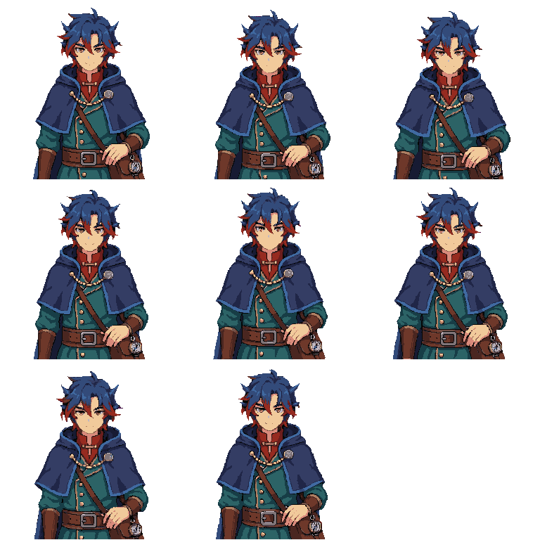 character walking forward, legs alternating pixel art