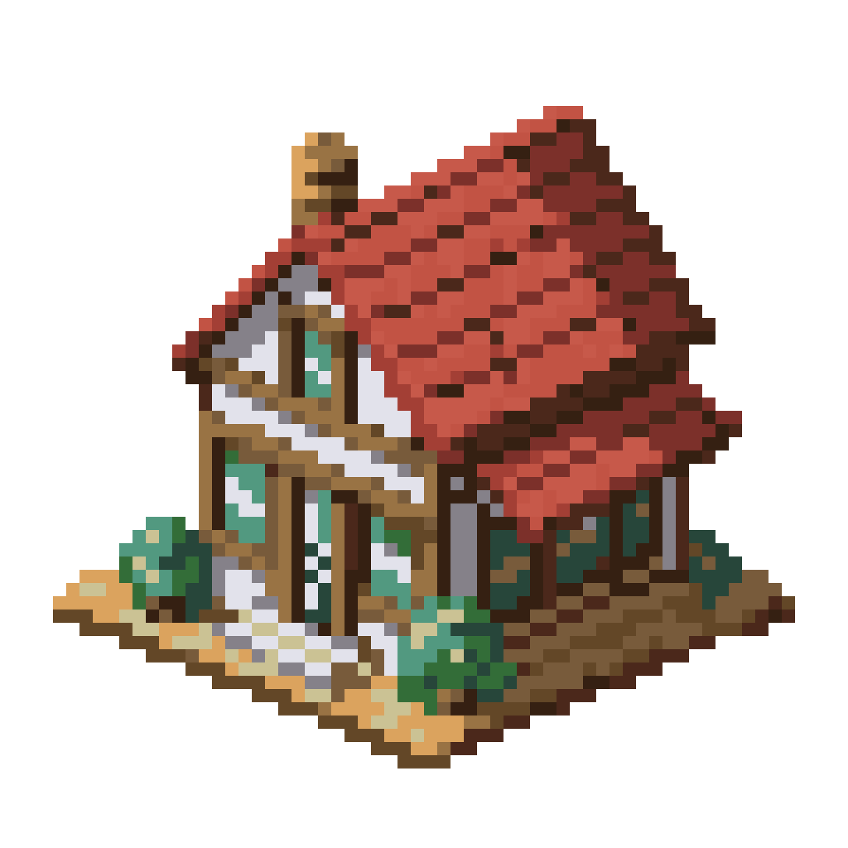 Italian Countryside Florist Shop Building pixel art