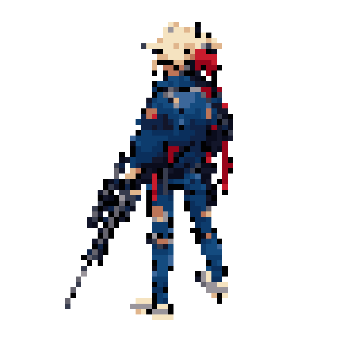 Cyberpunk girl with sniper rifle pixel art