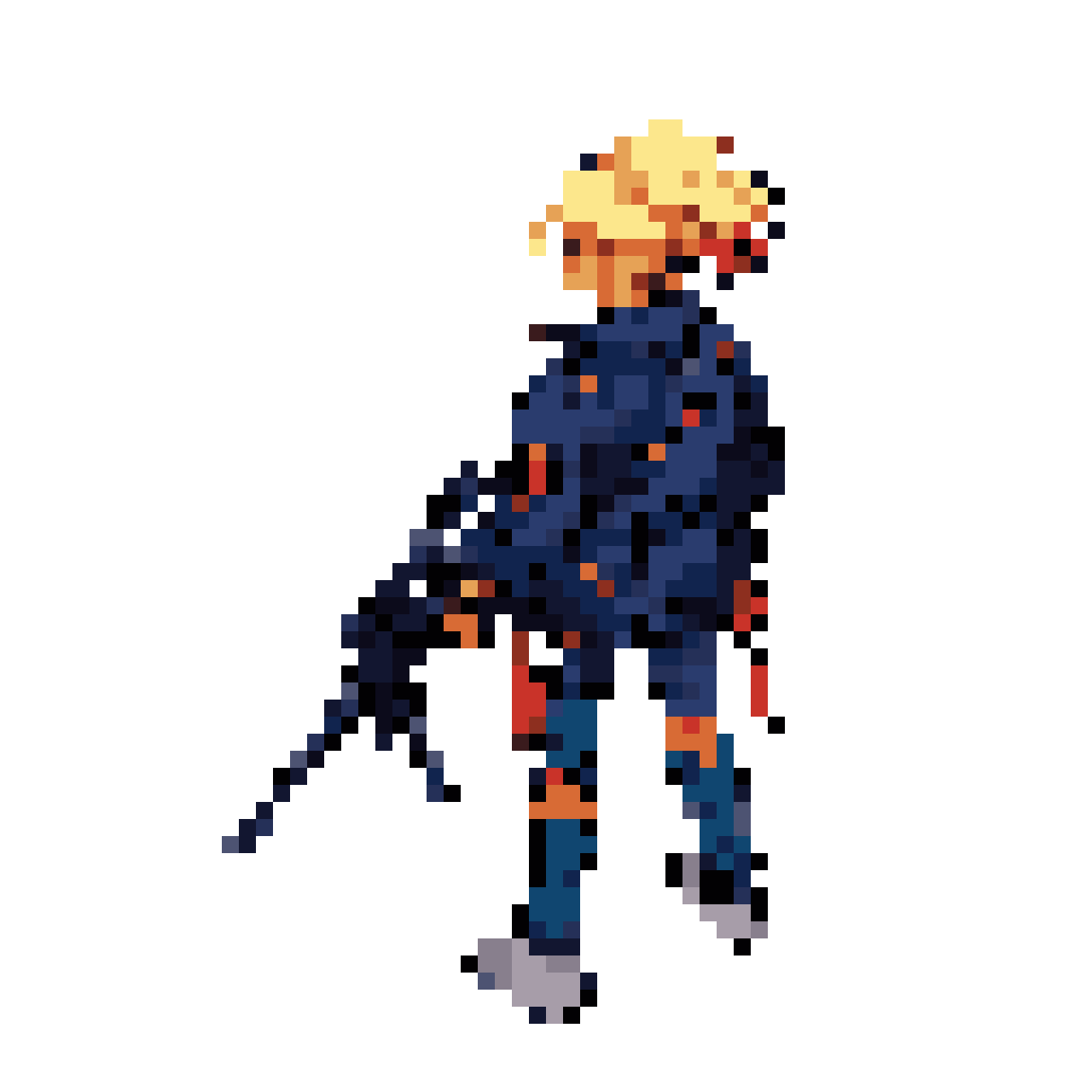 Cyberpunk girl with sniper rifle pixel art