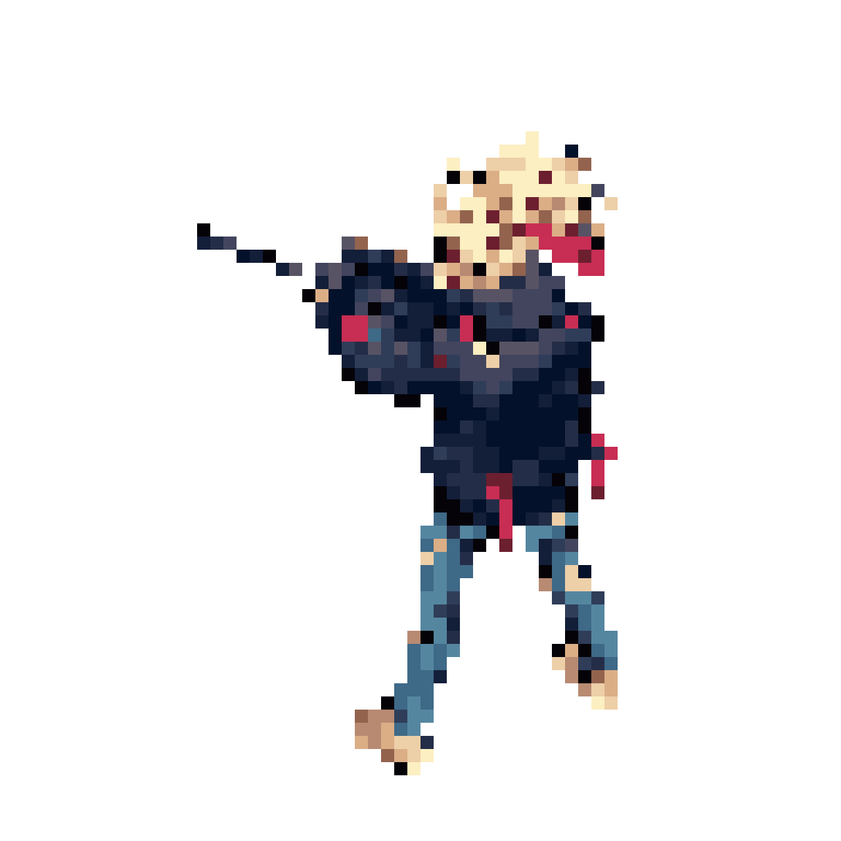 Cyberpunk girl with sniper rifle pixel art