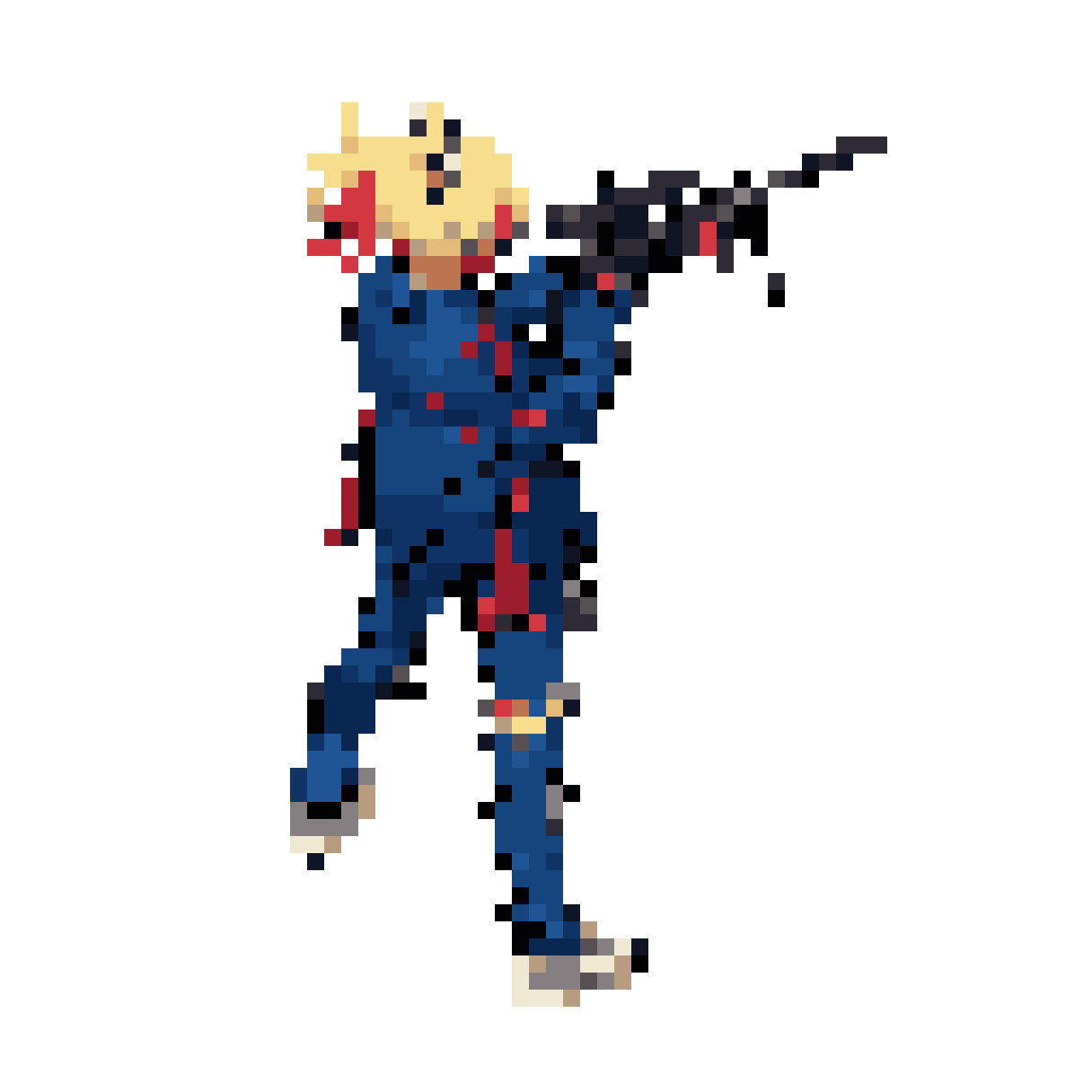 Cyberpunk girl with sniper rifle pixel art