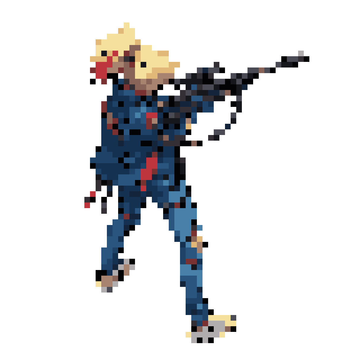 Cyberpunk girl with sniper rifle pixel art