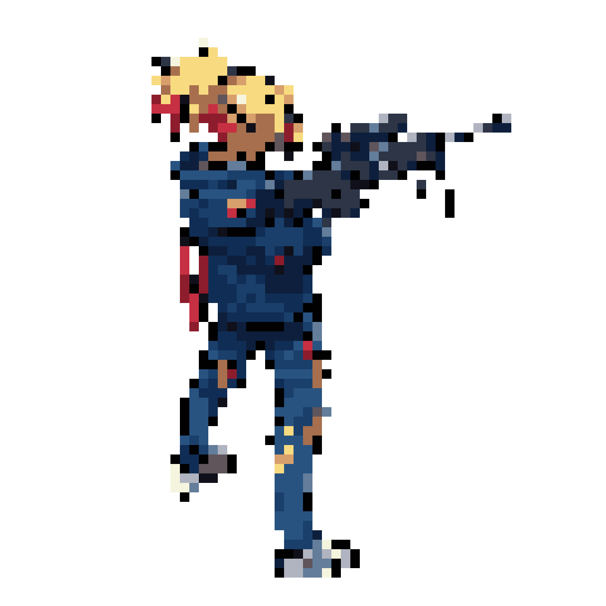 Cyberpunk girl with sniper rifle pixel art