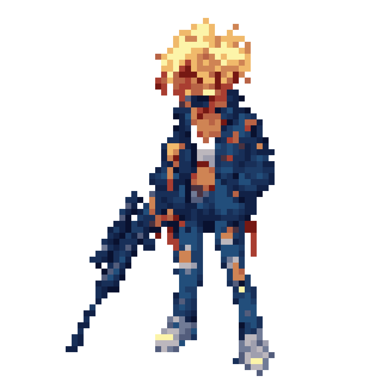 Cyberpunk girl with sniper rifle pixel art