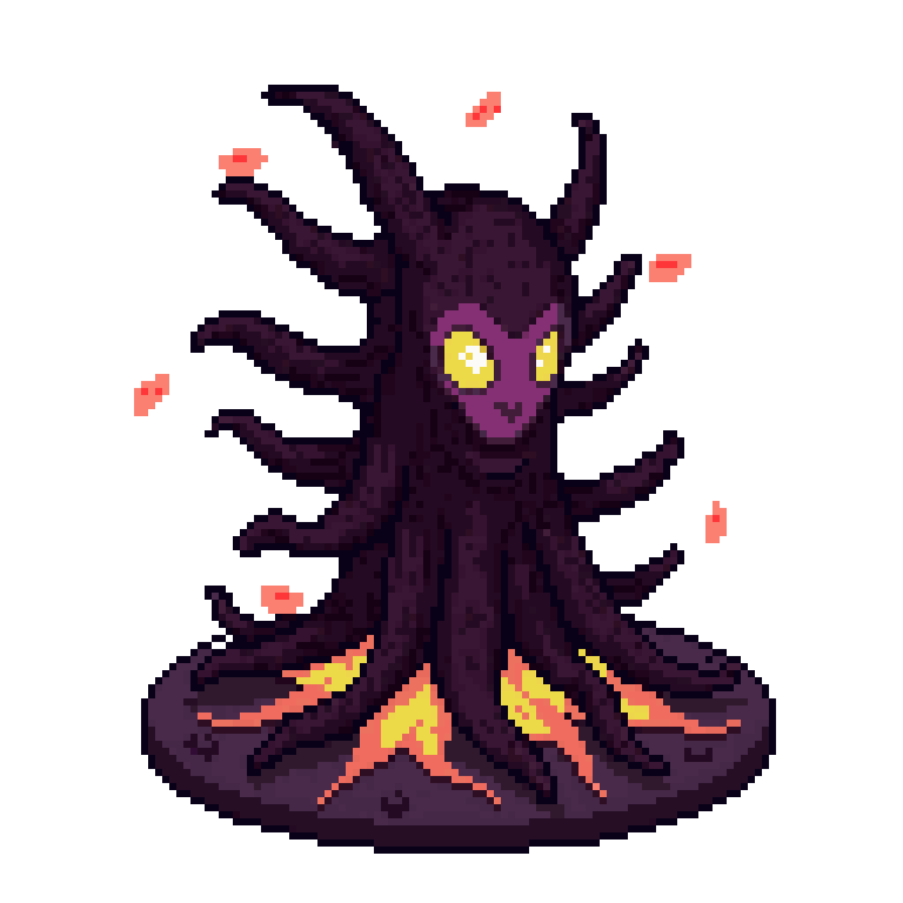 A forest monster with a pixel art