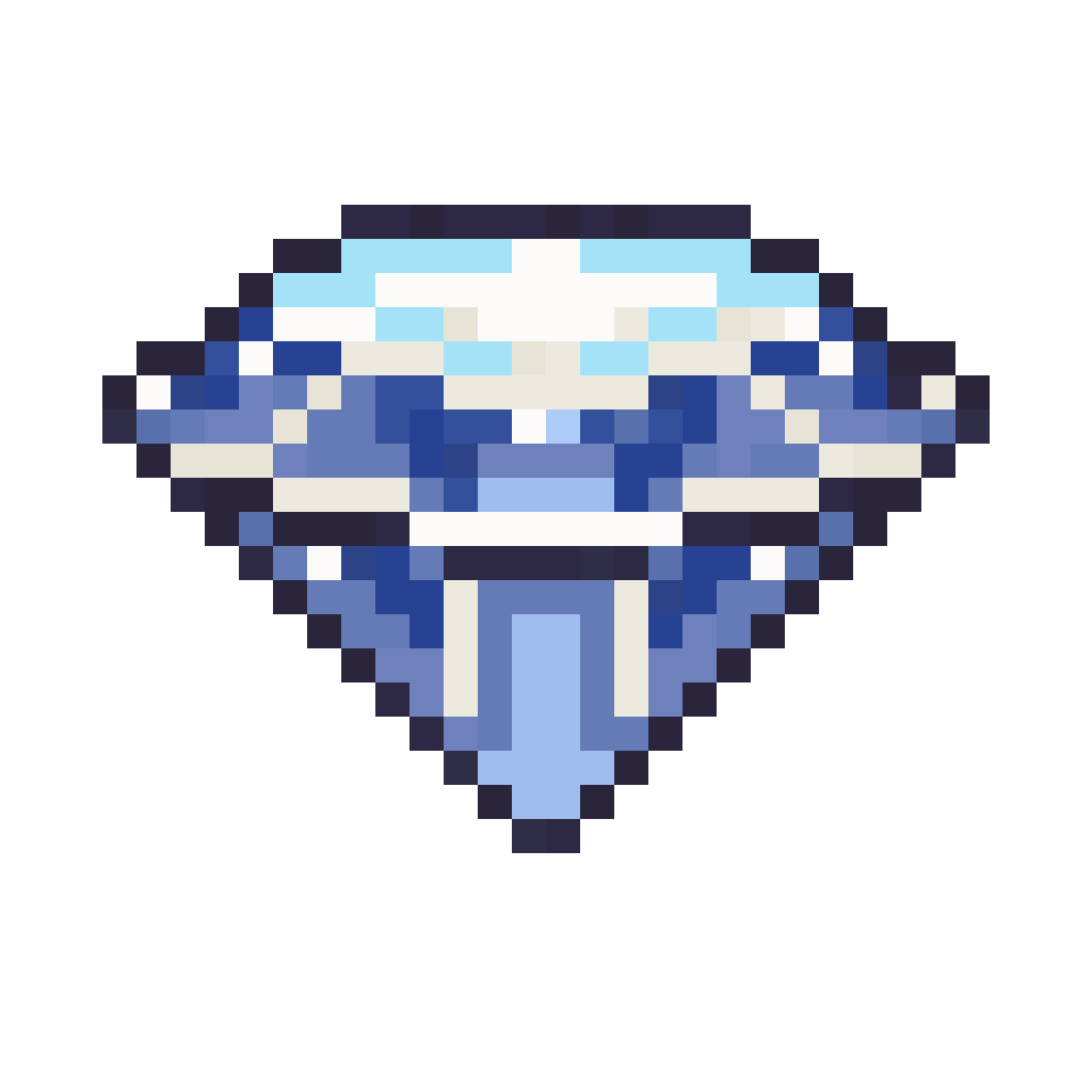 A sparkling diamond with highlights pixel art