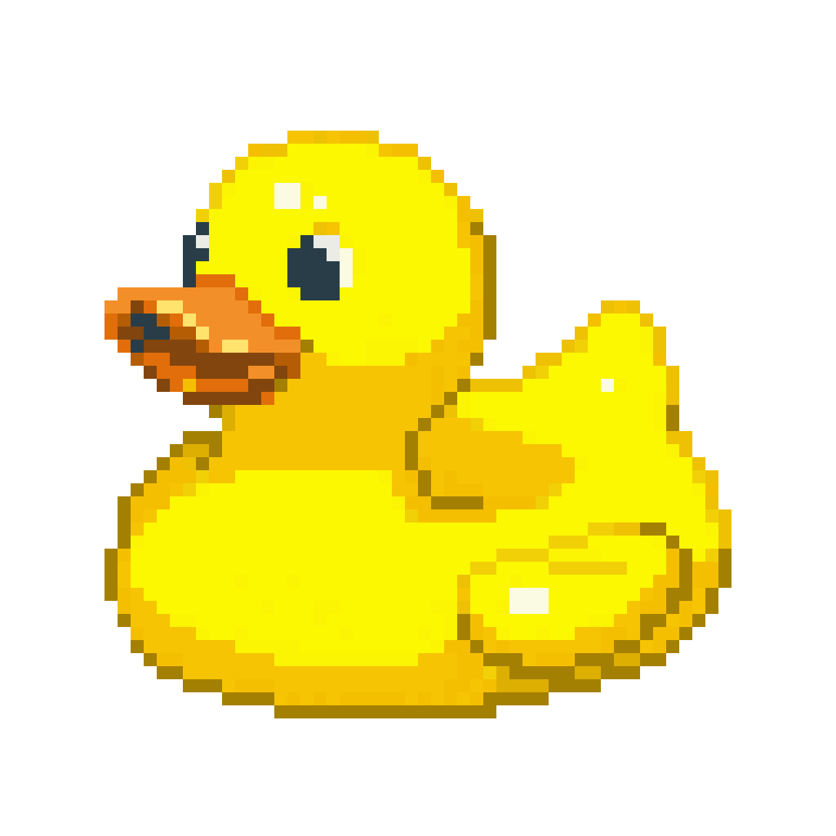 yellow duck shaped pool float pixel art