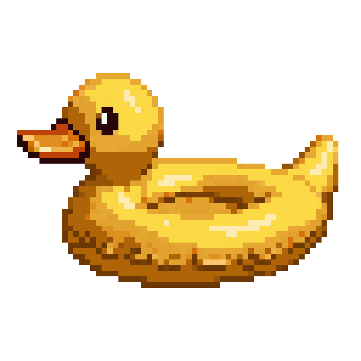 yellow duck shaped pool float pixel art