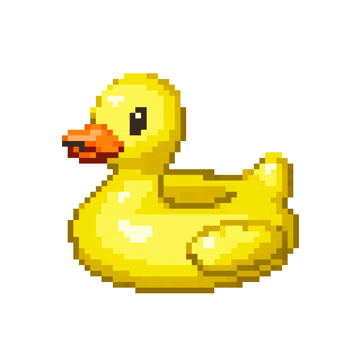 yellow duck shaped pool float pixel art