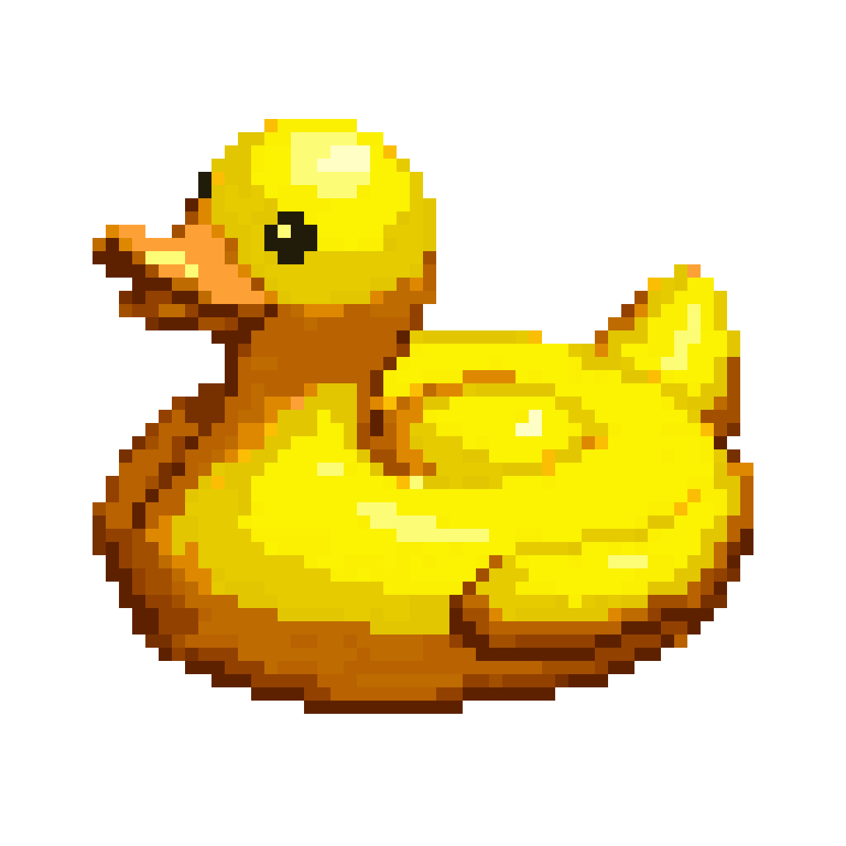 yellow duck shaped pool float pixel art