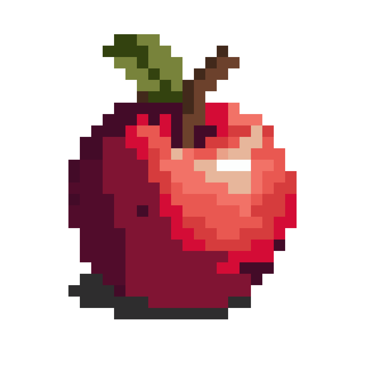 monochrome apple pixel art