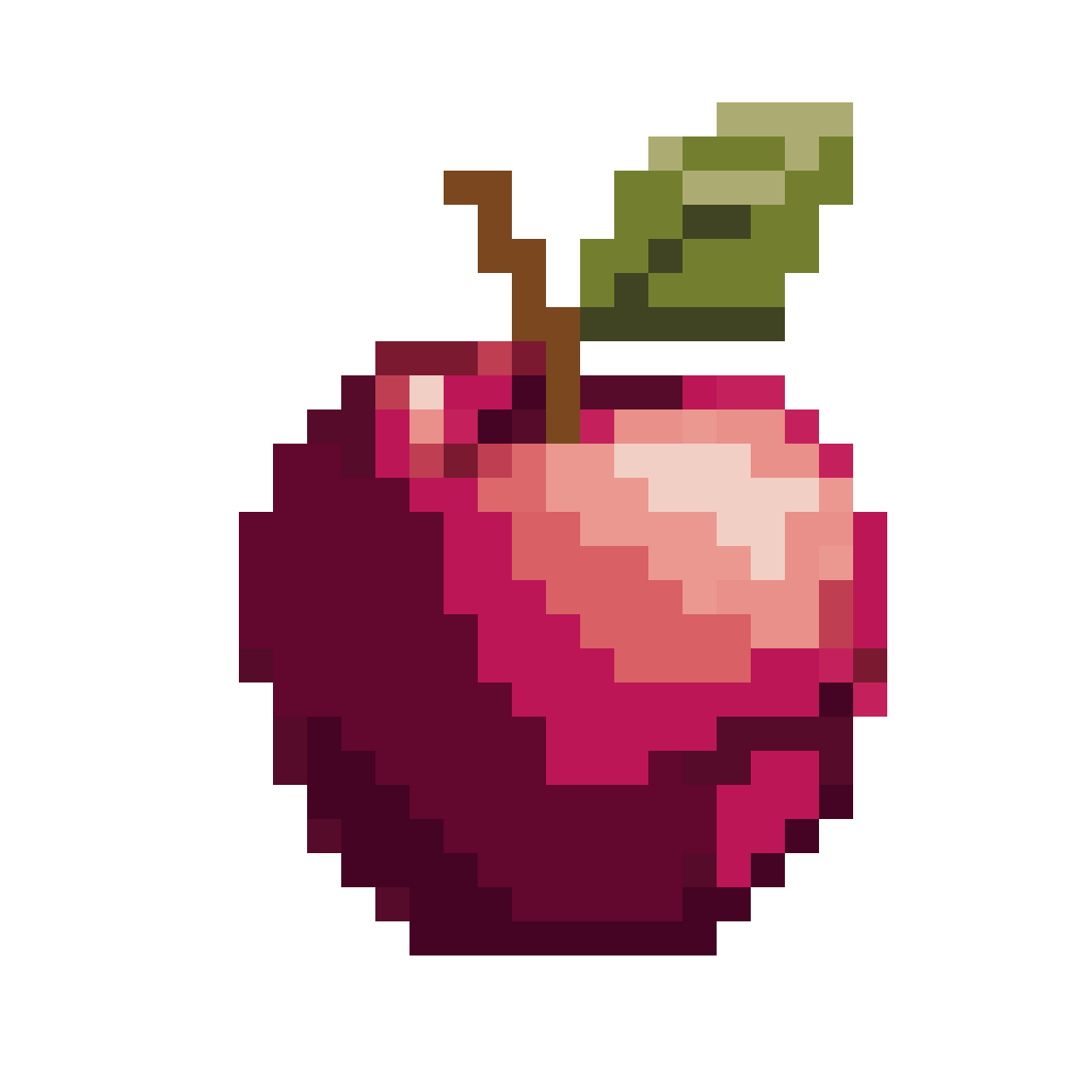 monochrome apple pixel art