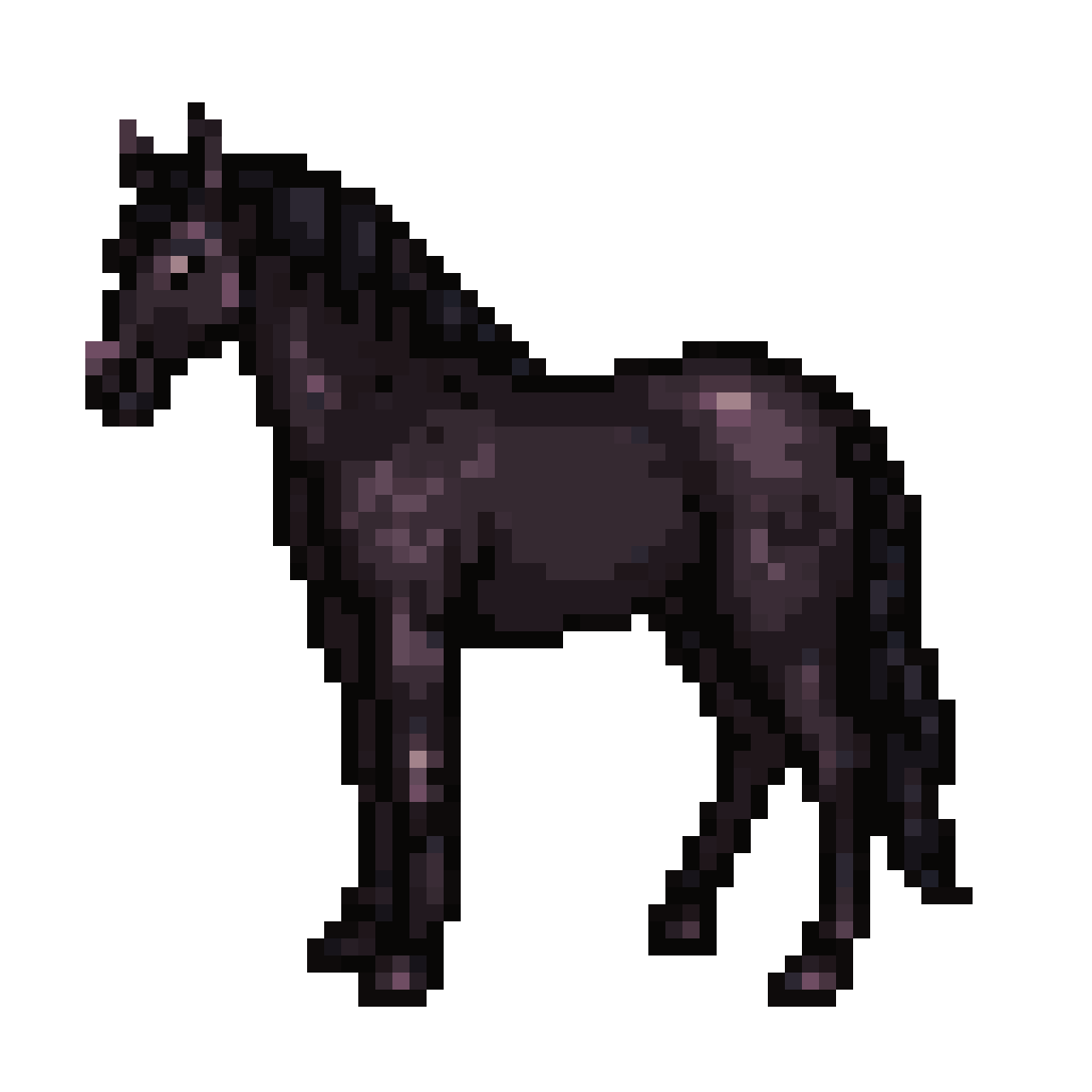 Black Coat Racehorse pixel art