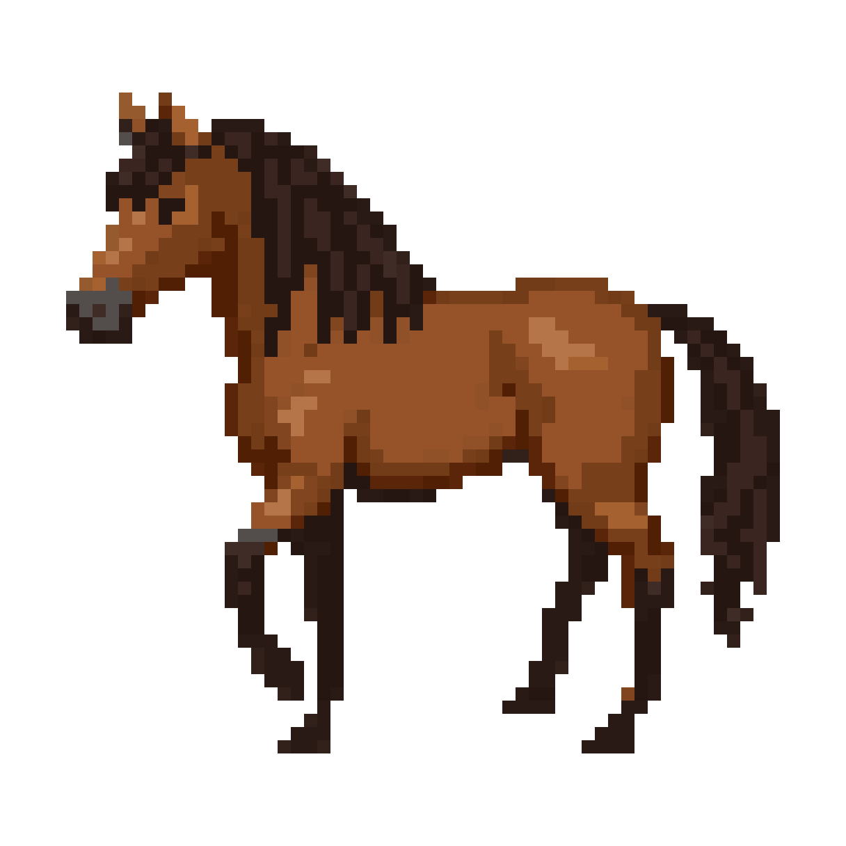 Brown Coat Racehorse pixel art