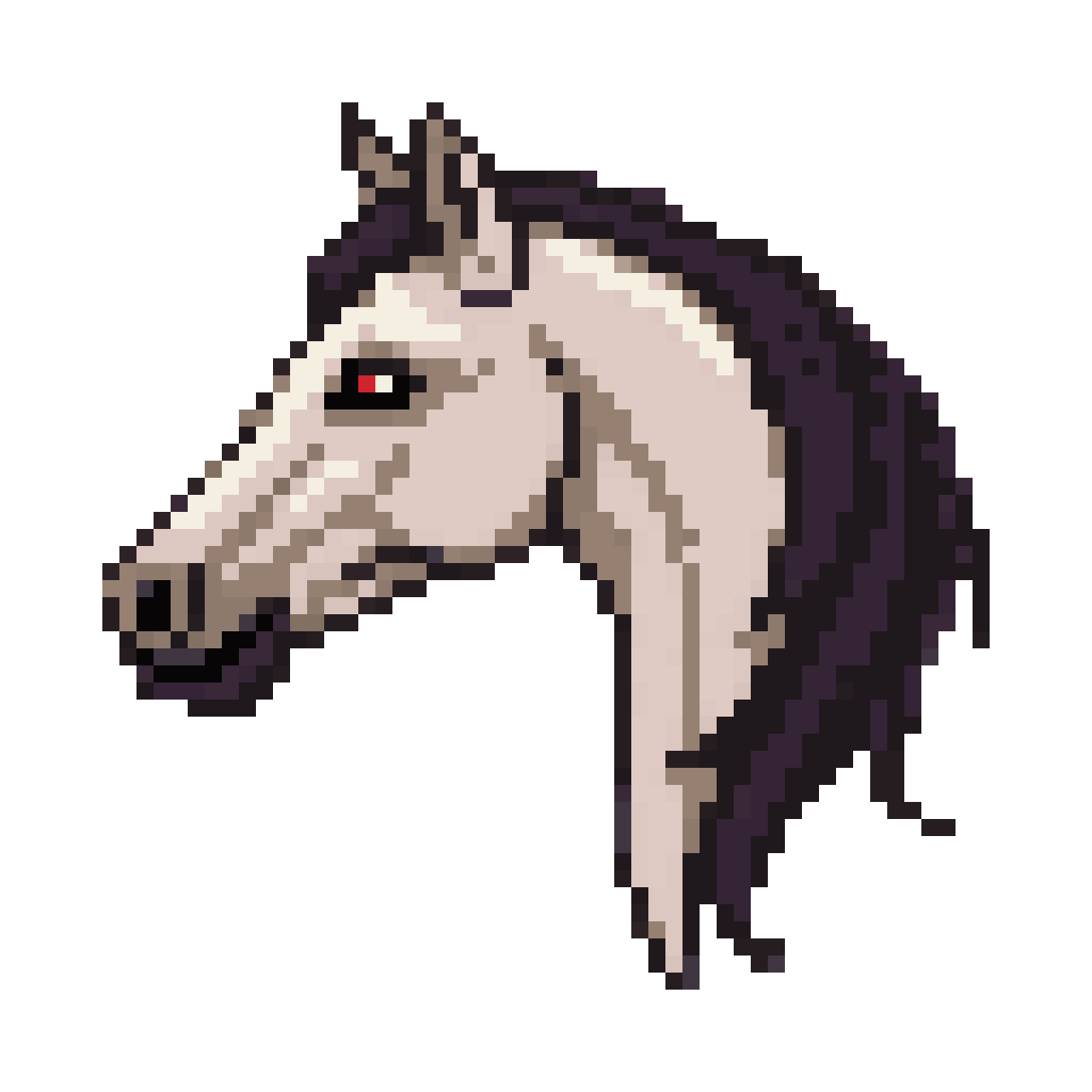 pinto horse pixel art